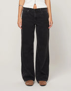 99 Heidi Low Baggy Jeans - Washed Black by Abrand - view 2