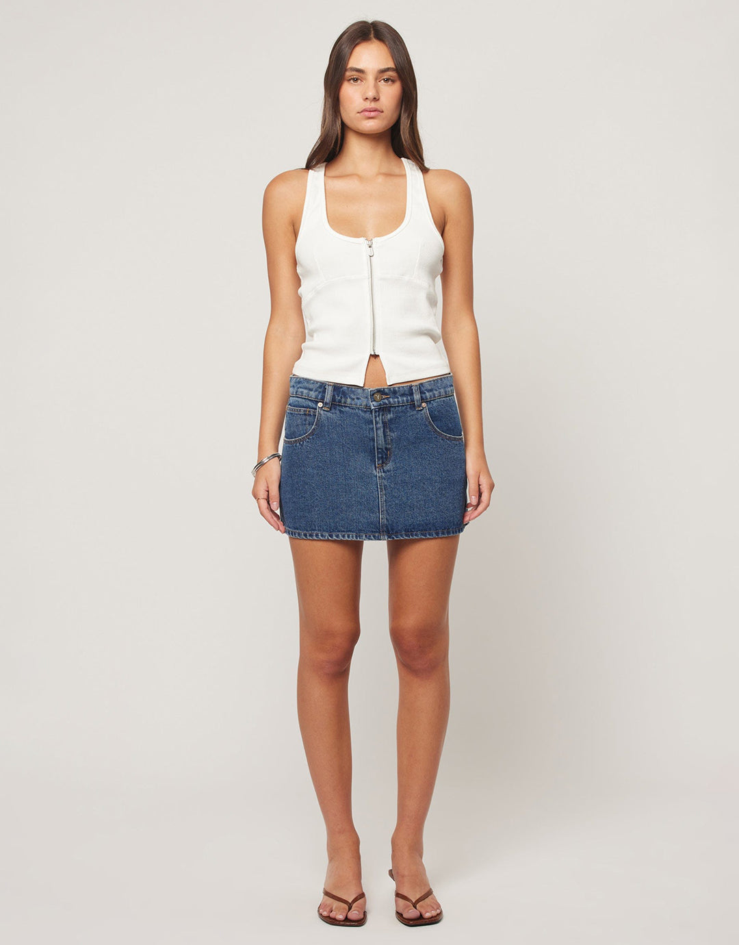 99 Bella Denim Skirt - Mid Blue