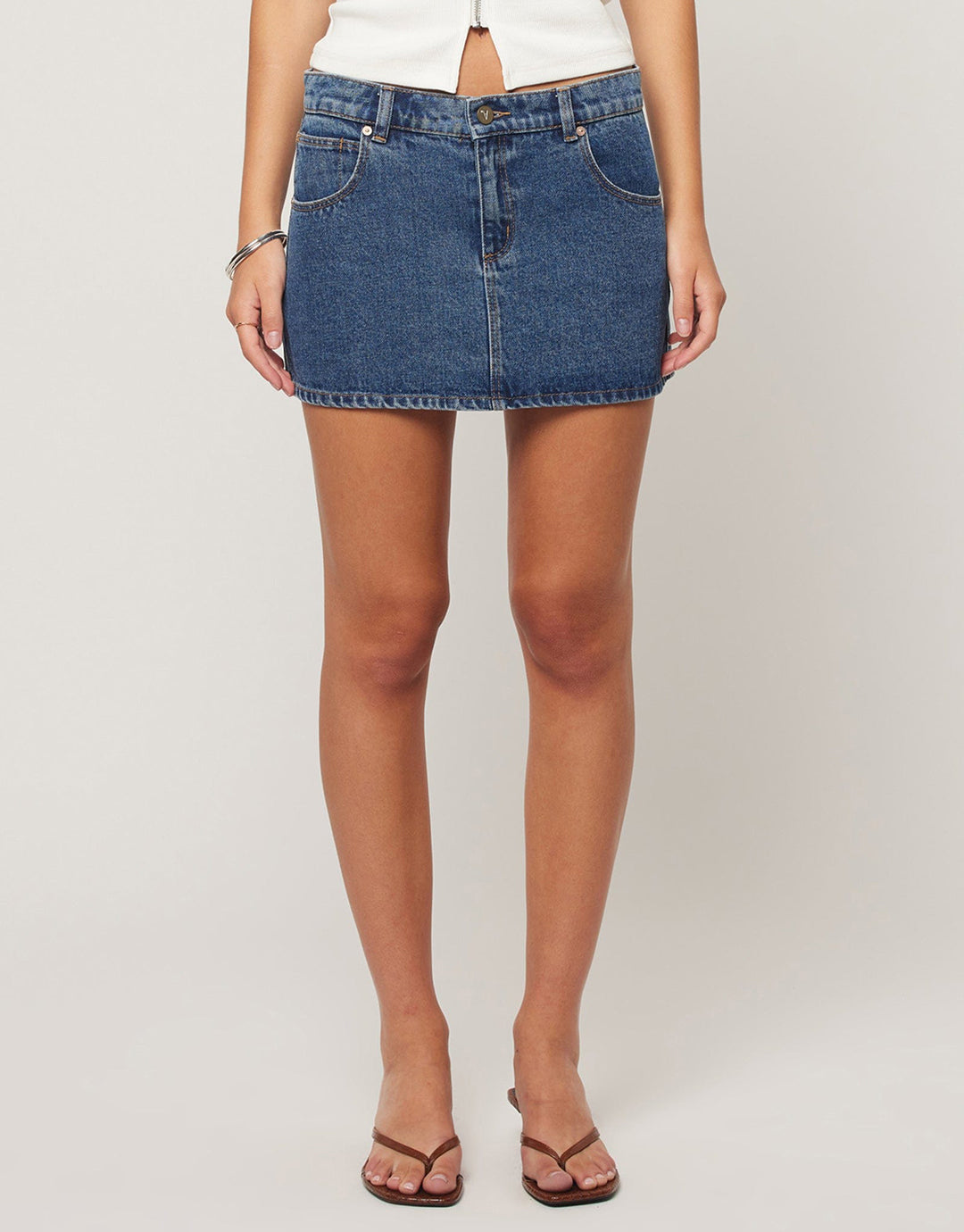 99 Bella Denim Skirt - Mid Blue