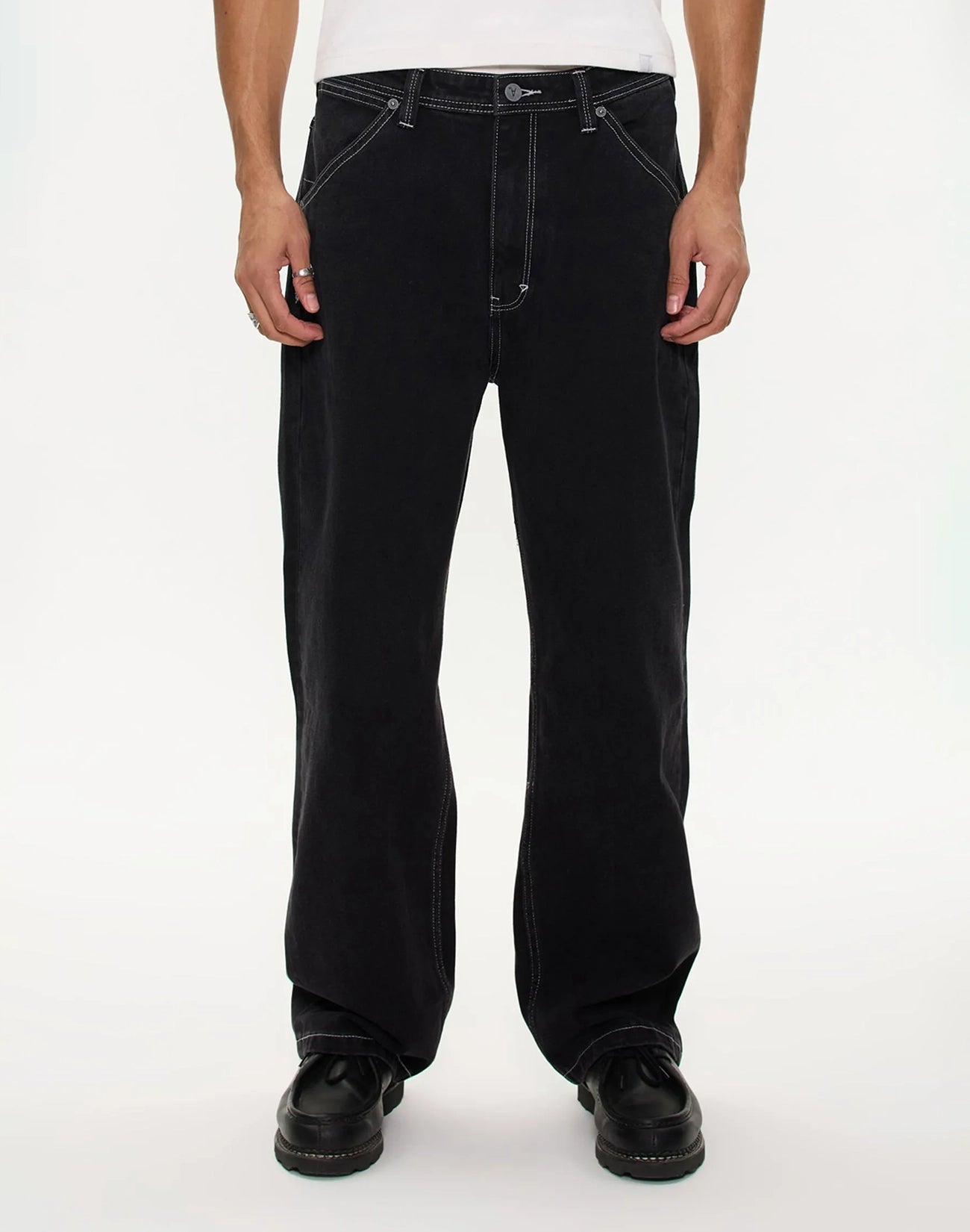 A5 Lance Baggy Denim Jeans - Washed Black