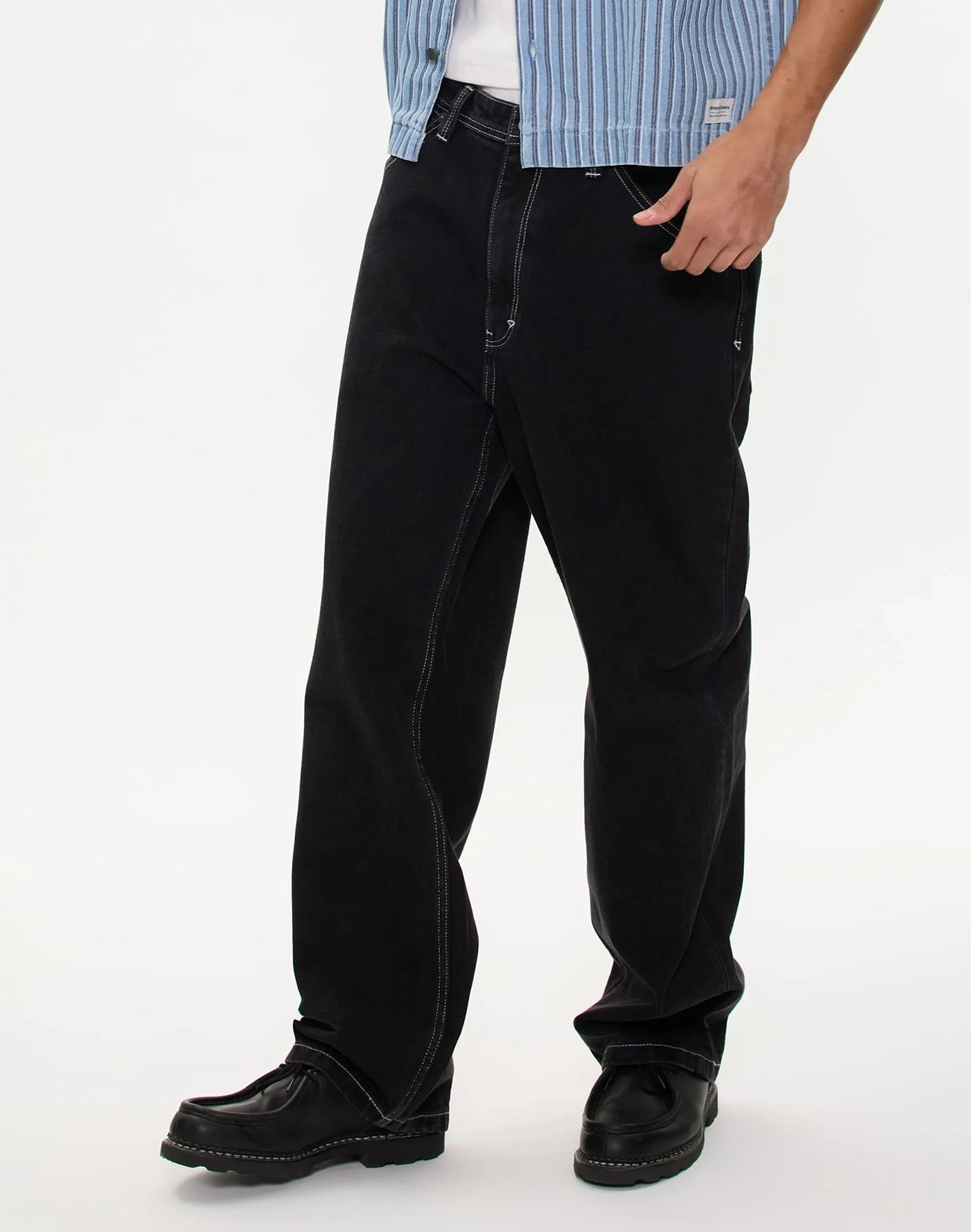 A5 Lance Baggy Denim Jeans - Washed Black