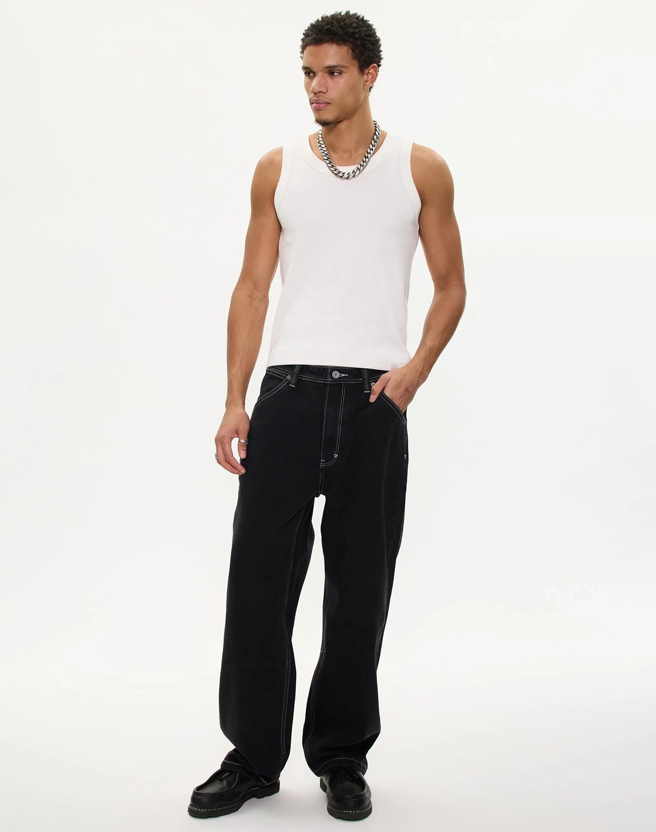 A5 Lance Baggy Denim Jeans - Washed Black