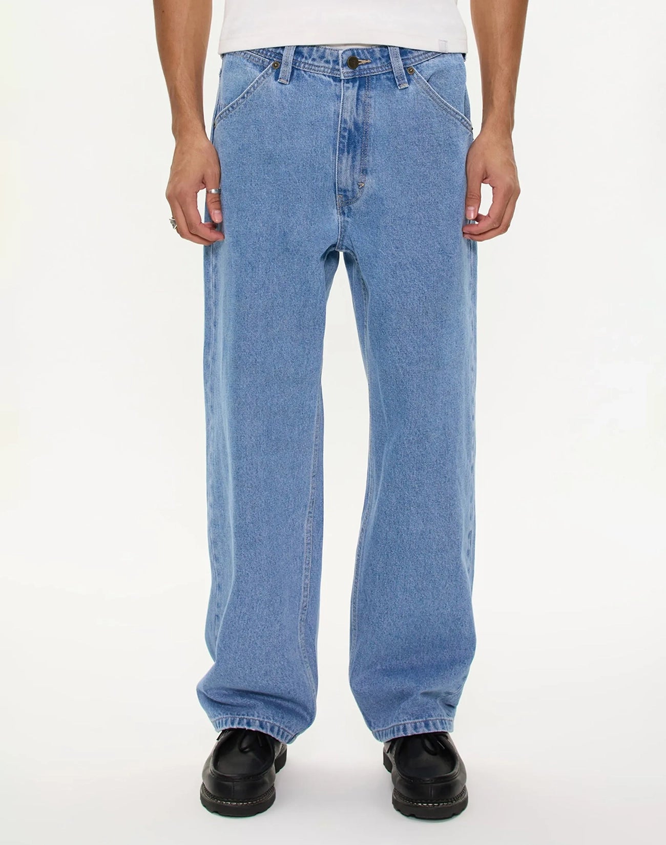 A5 Larry Baggy Denim Jeans - Light Vintage Indigo
