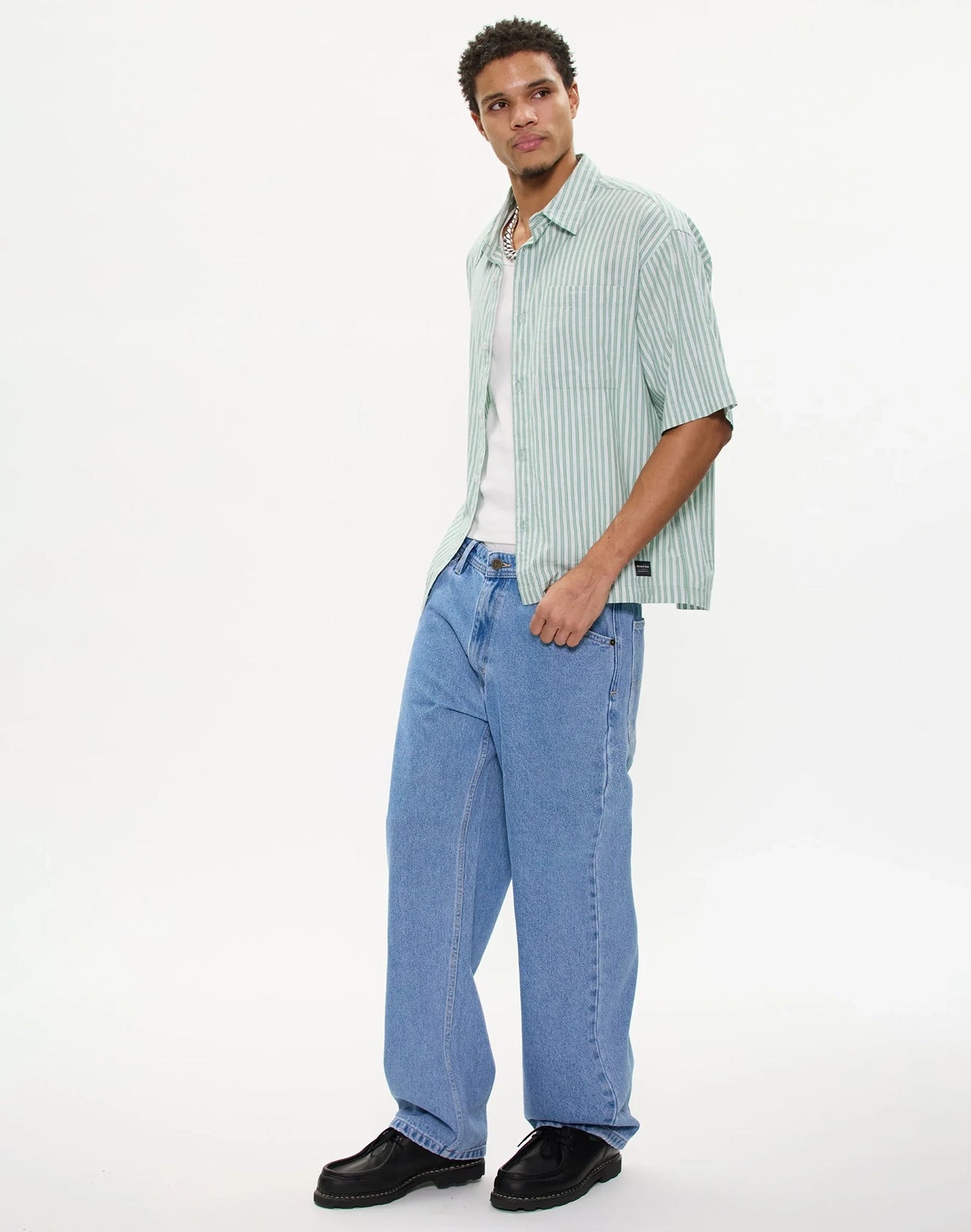 A5 Larry Baggy Denim Jeans - Light Vintage Indigo
