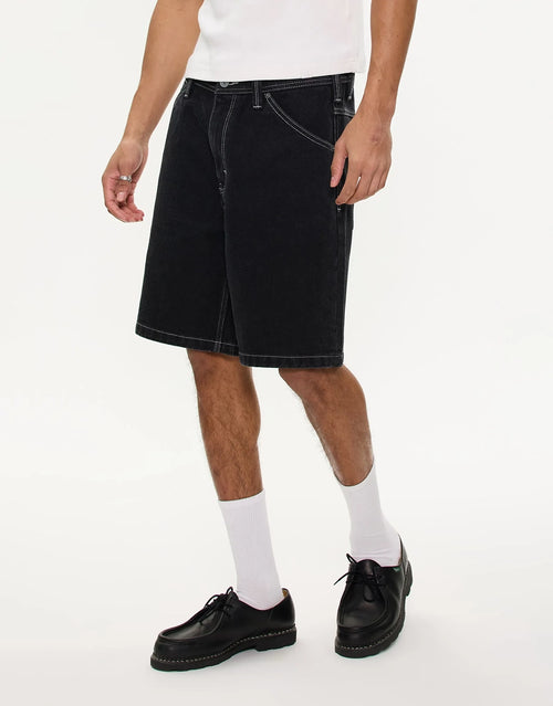 A5 Lance Baggy Denim Shorts - Washed Black by Abrand