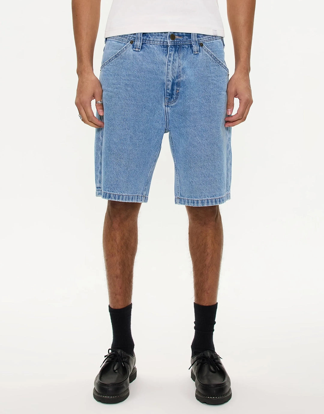 A5 Larry Baggy Denim Shorts - Light Vintage Indigo