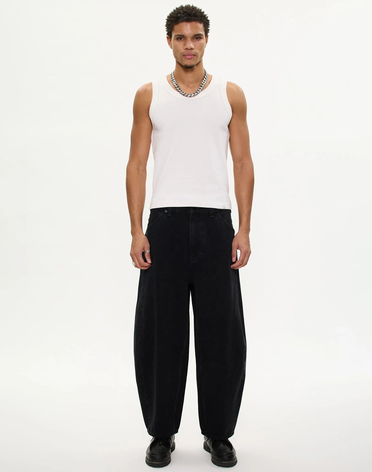 A6 Skyler Big Cocoon Denim Jeans - Washed Black