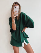 The Maya Mini Skirt - Forest Green by Luna Lane - view 3