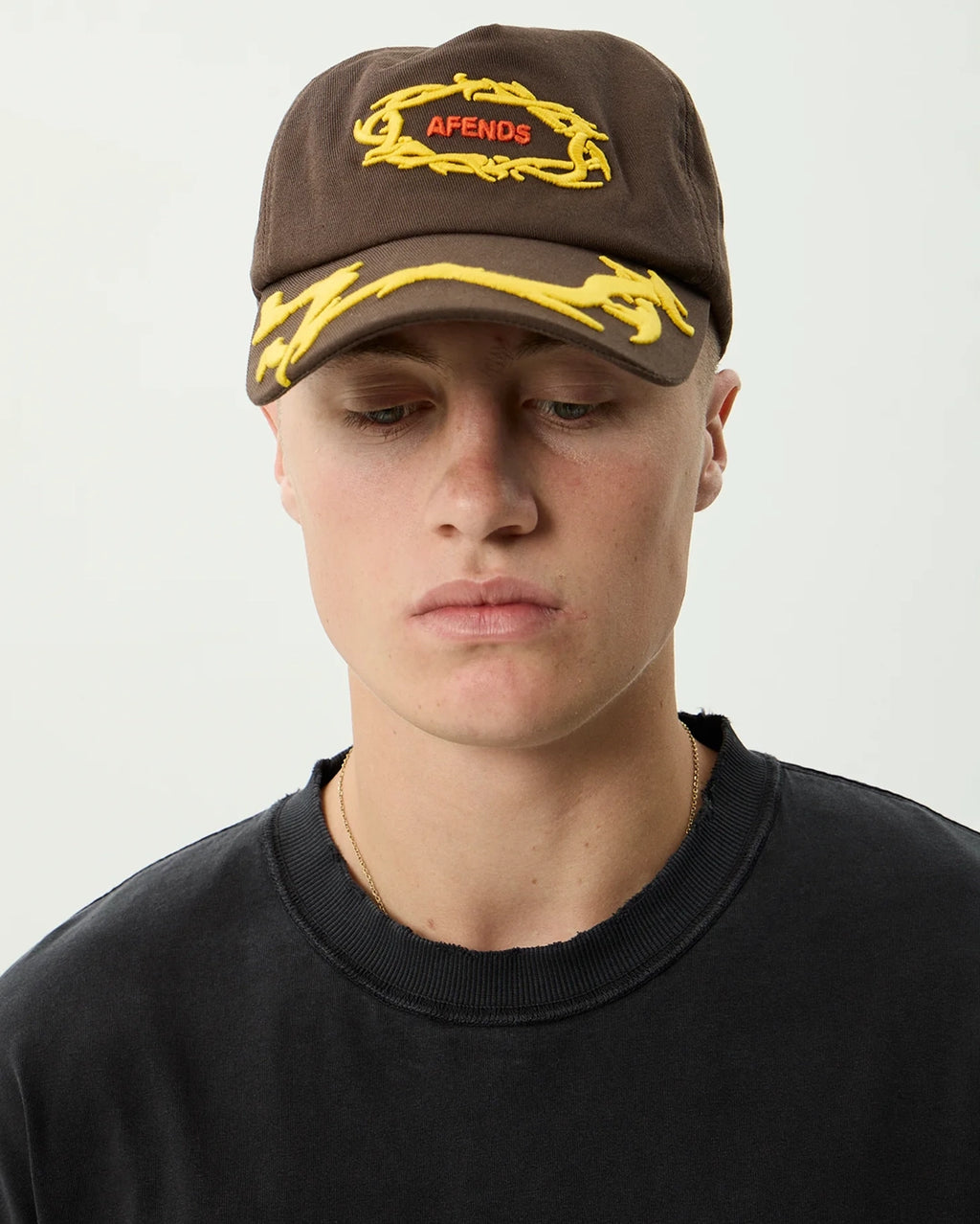Rocked Recycled Five Panel Cap - Coffee by Afends - view 9