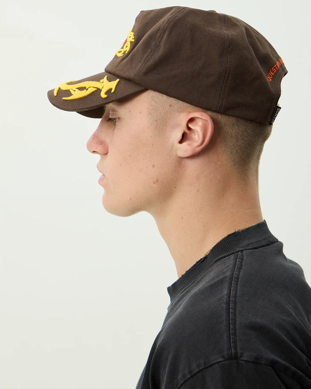 Rocked Recycled Five Panel Cap - Coffee by Afends - view 11