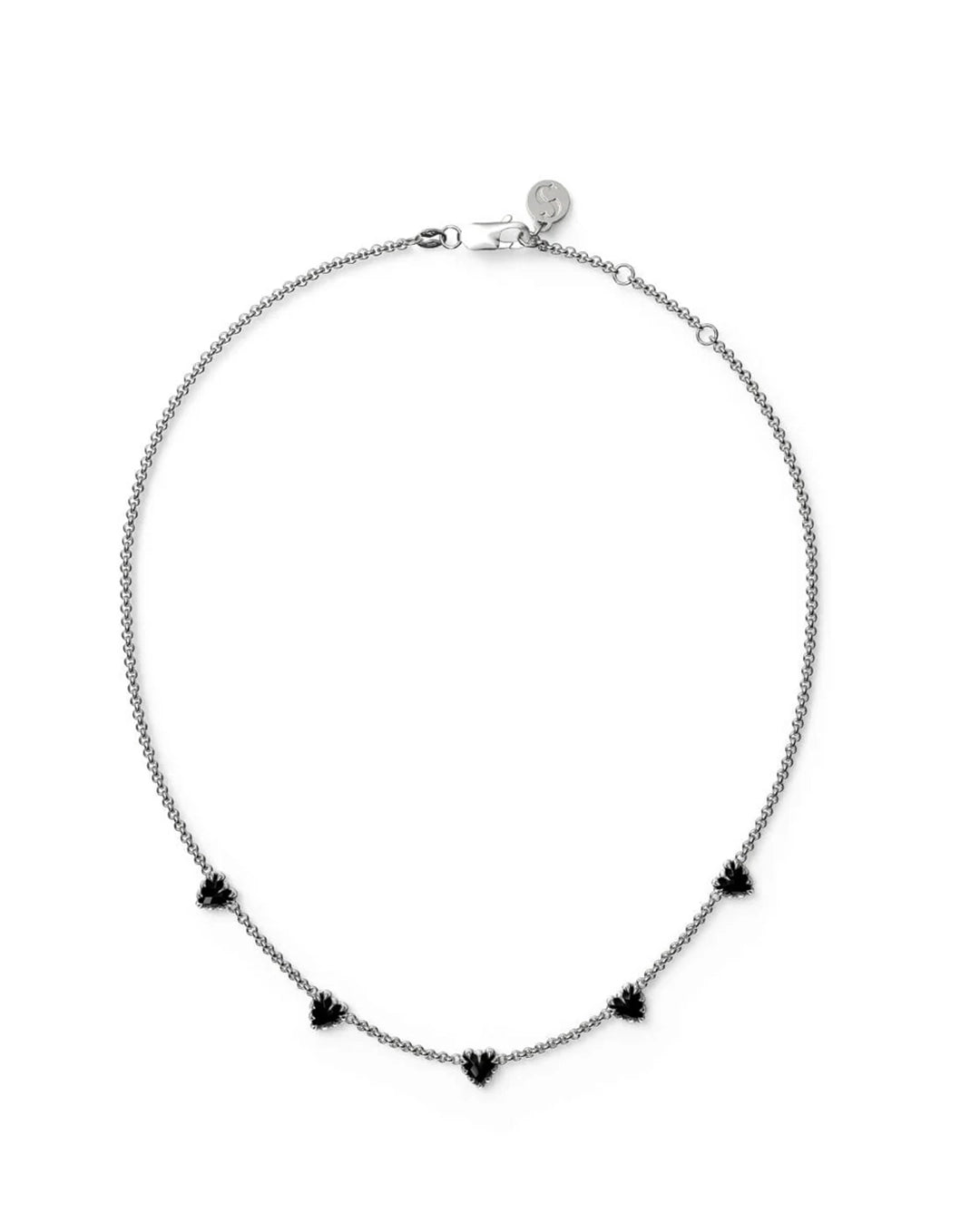 Love Claw Infinity Chain Necklace - Sterling Silver / Onyx