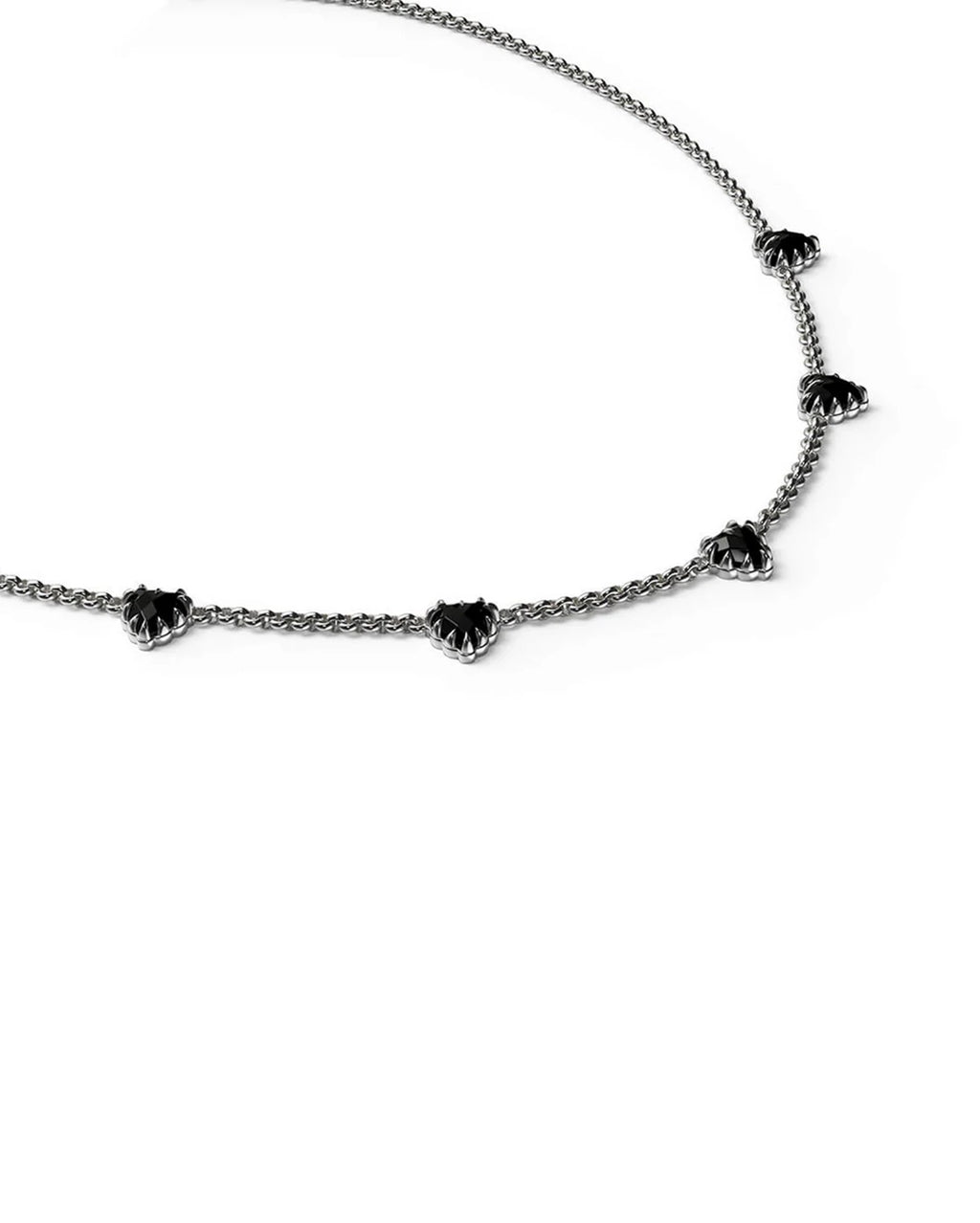 Love Claw Infinity Chain Necklace - Sterling Silver / Onyx