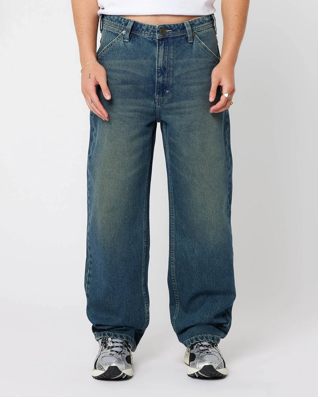 A5 Erik Baggy Denim Jeans Dark Blue