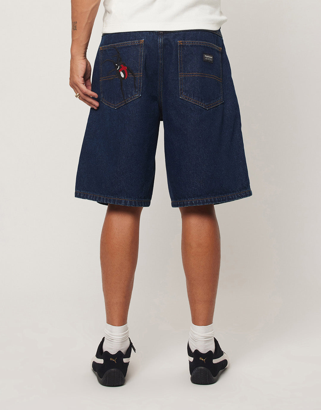 A5 Miles Embroidered Baggy Denim Shorts - Miles