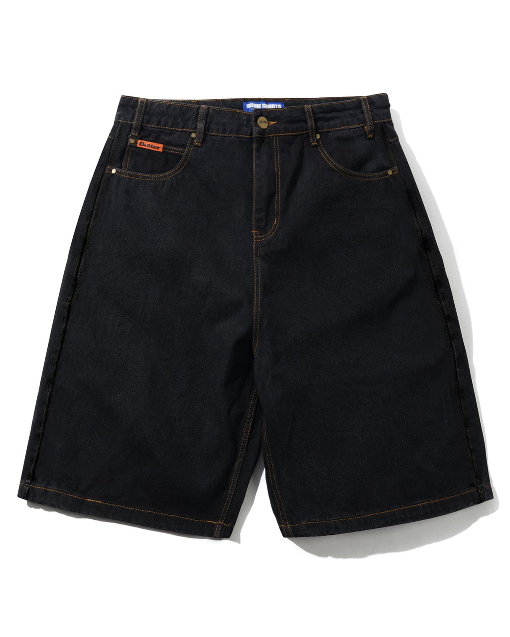 Baggy Denim Shorts - Washed Black