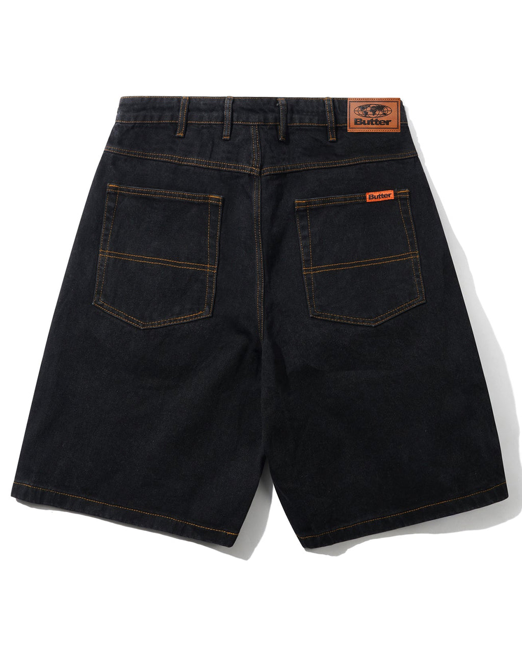 Baggy Denim Shorts - Washed Black