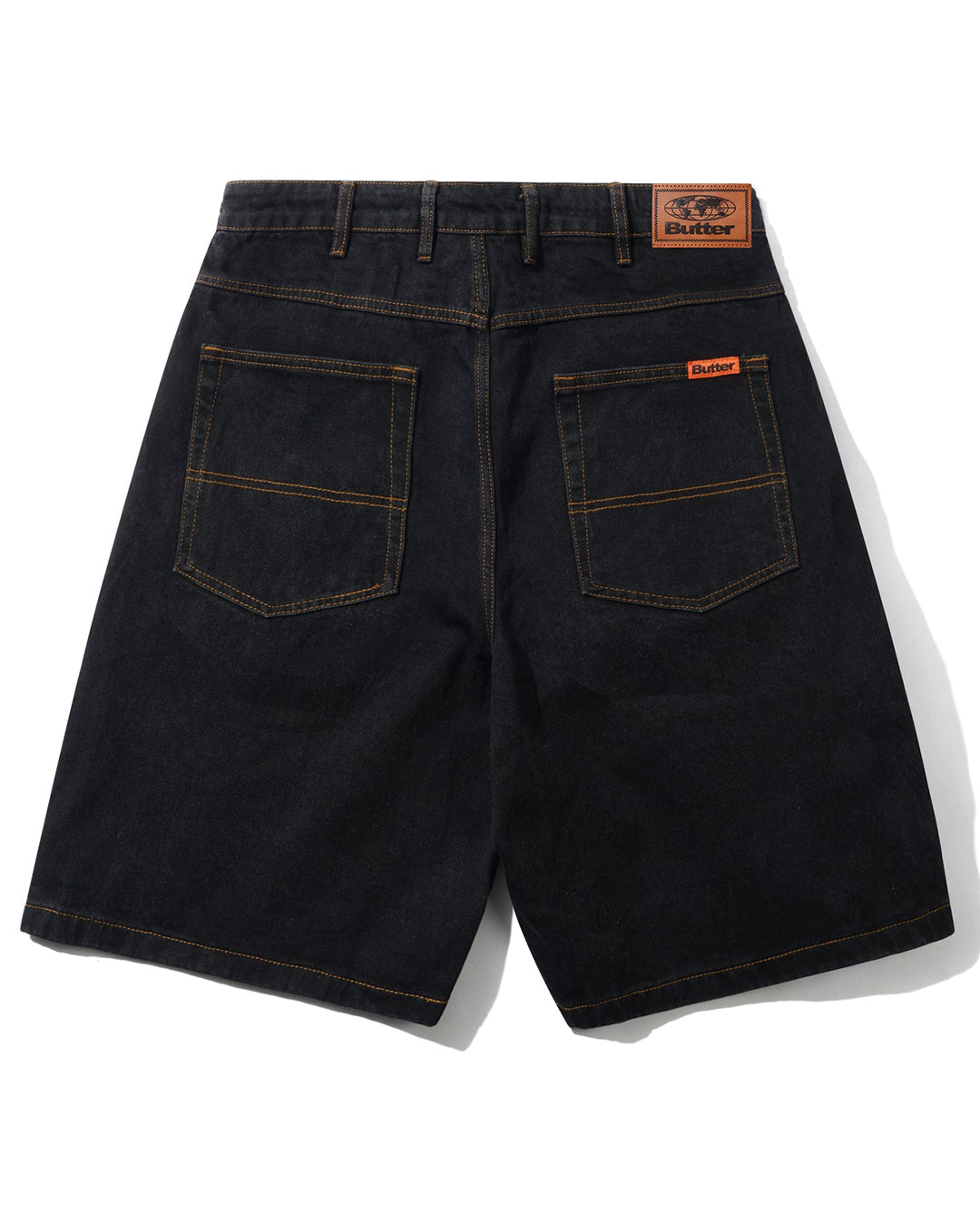 Baggy Denim Shorts - Washed Black