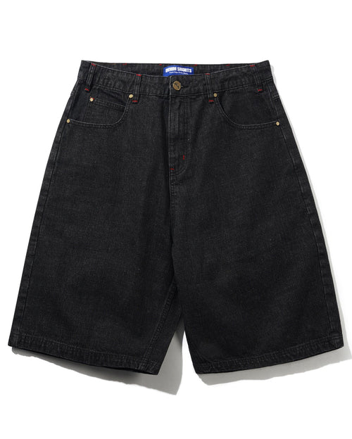 Blotch Denim Shorts - Streaky Black by Butter Goods