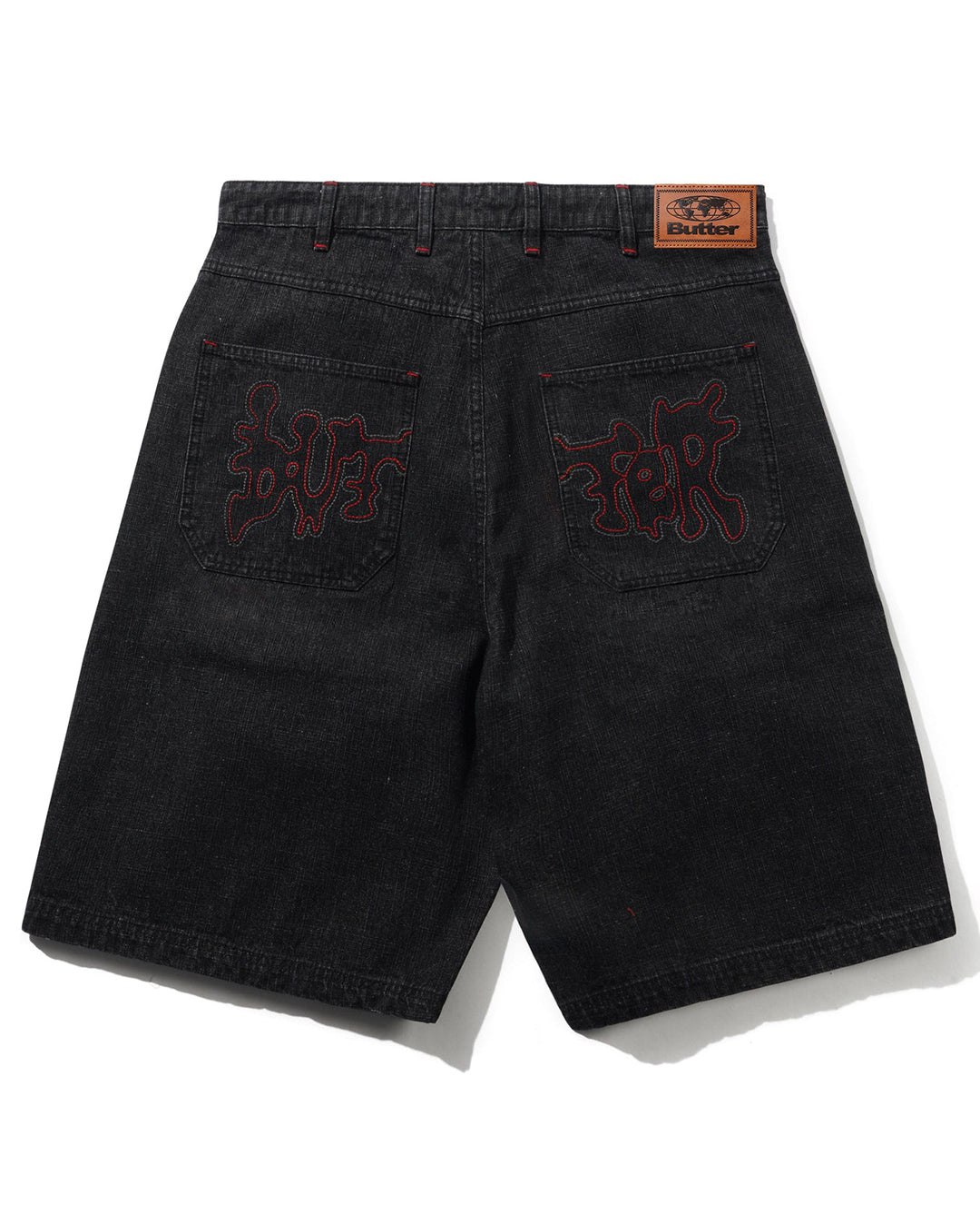 Blotch Denim Shorts - Streaky Black