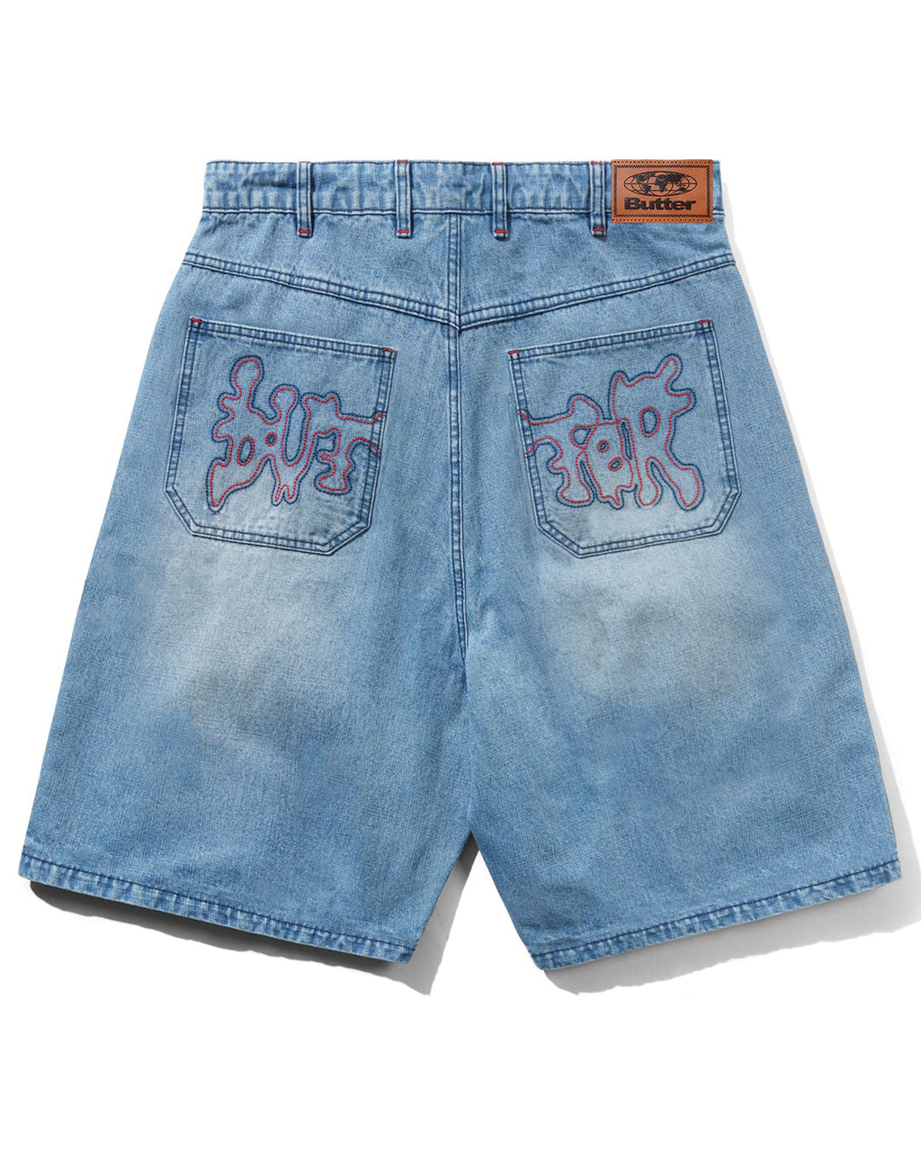 Blotch Denim Shorts - Streaky Blue