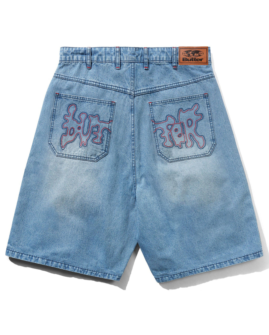 Blotch Denim Shorts - Streaky Blue