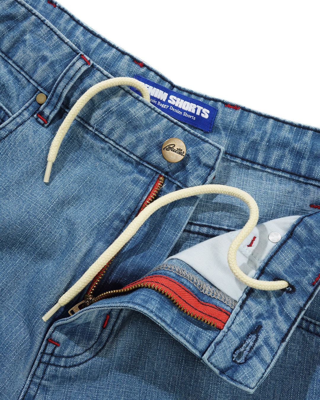 Blotch Denim Shorts - Streaky Blue