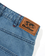 Blotch Denim Shorts - Streaky Blue by Butter Goods - view 5