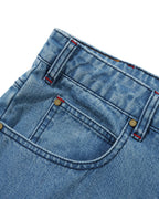Blotch Denim Shorts - Streaky Blue by Butter Goods - view 6