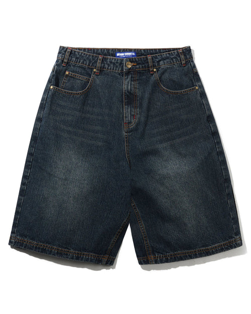 Blotch Denim Shorts - Streaky Navy by Butter Goods