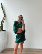 The Maya Mini Skirt - Forest Green by Luna Lane - view 4