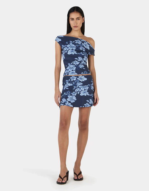 Adriana Mini Skirt - Rolling Waves Navy by Ownley