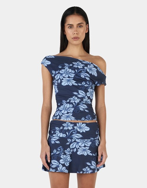 Camila Top - Rolling Waves Navy by Ownley