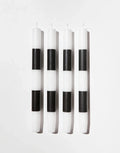 Striped Candles - 4 Pack - Black & White by Fazeek