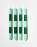 Striped Candles - 4 Pack - Jade & Green by Fazeek