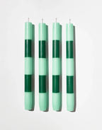 Striped Candles - 4 Pack - Jade & Green by Fazeek