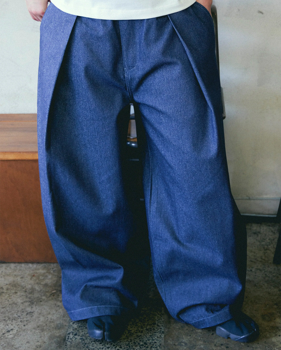 Checks Downtown Hakama Pleated Pants - Indigo Denim | Wally NZ