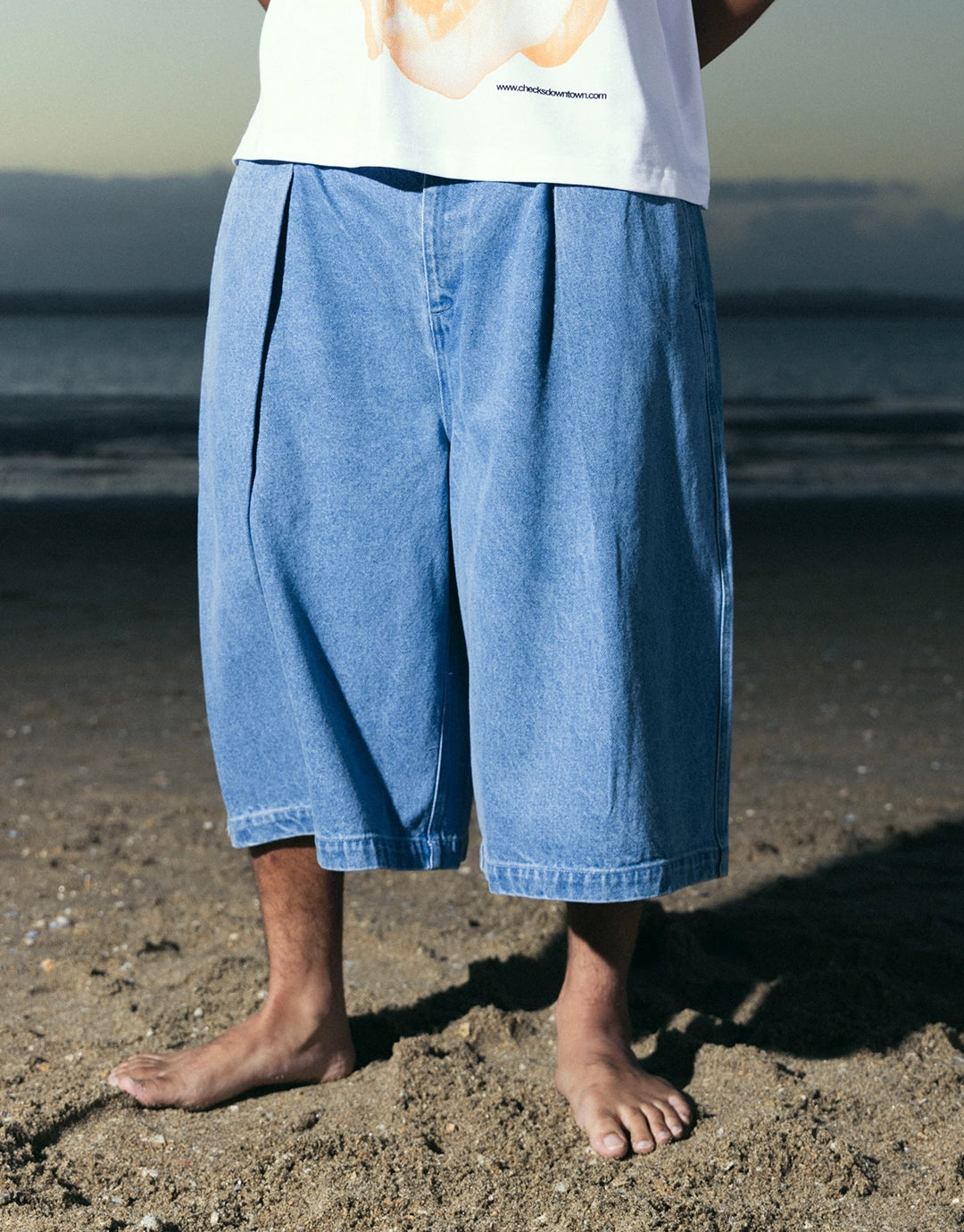 Hakama Shorts - Washed Denim by Checks Downtown