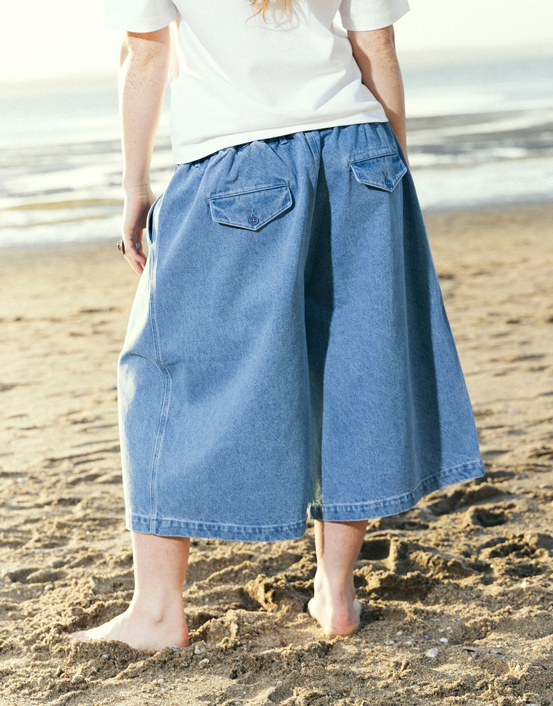 Hakama Shorts - Washed Denim by Checks Downtown - view 2