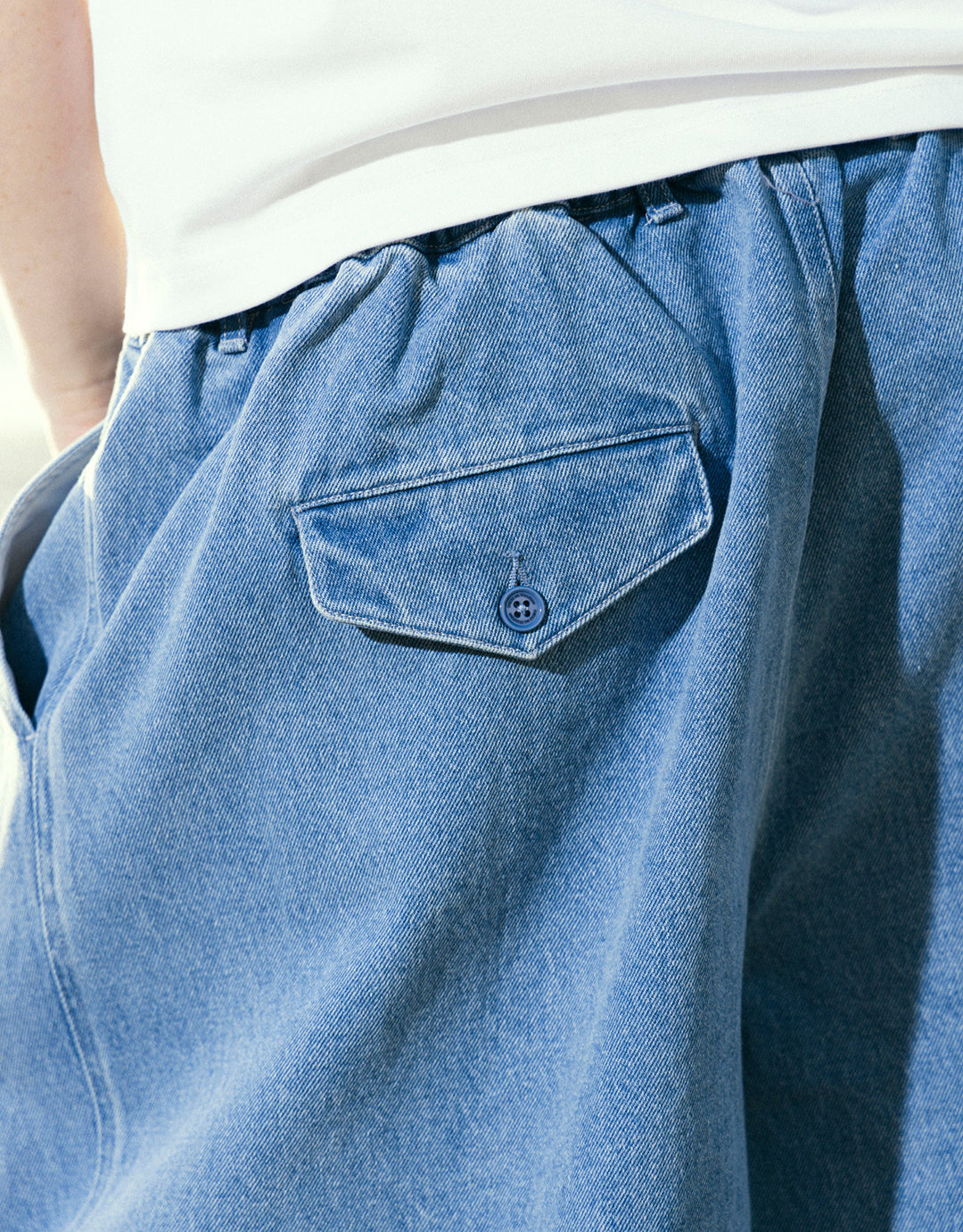 Checks Downtown Hakama Shorts - Washed Denim | Wally NZ