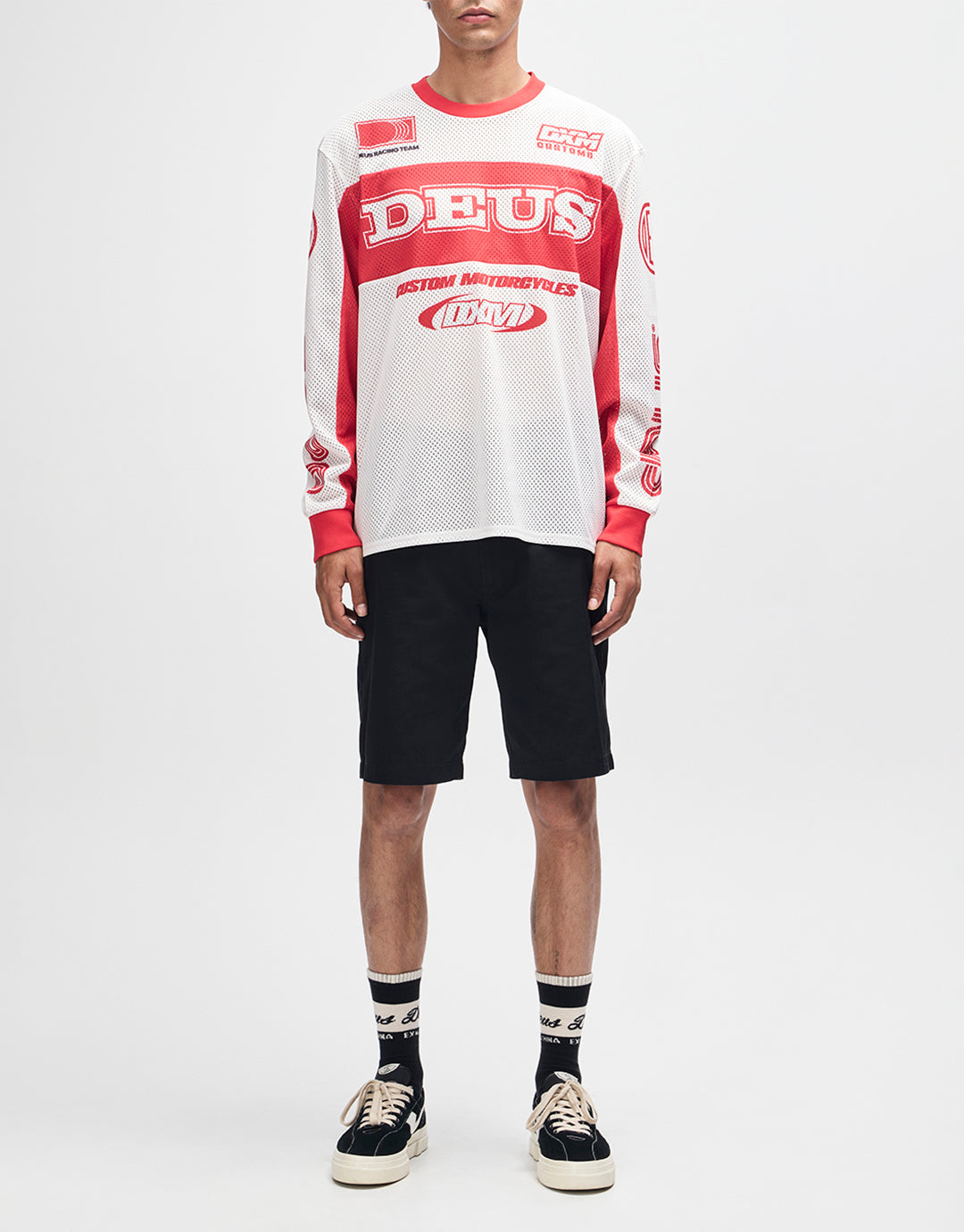 Step Out Moto Jersey - White-Red by Deus Ex Machina - view 6