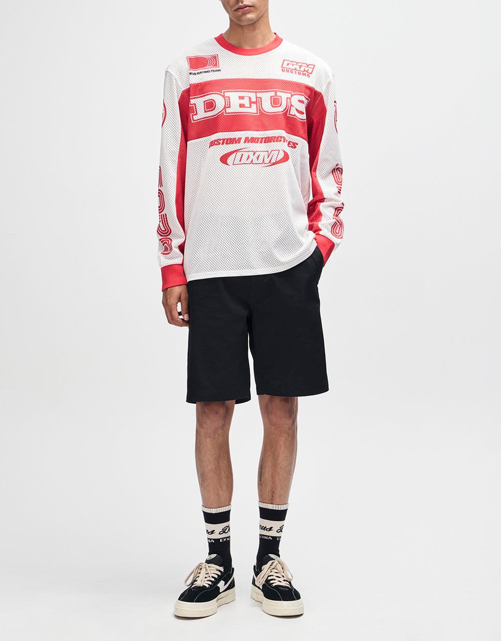 Step Out Moto Jersey - White-Red by Deus Ex Machina - view 5