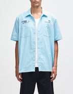 Forecourt Stripe Shirt - Sky Blue by Deus Ex Machina