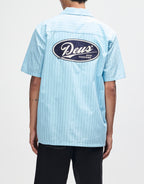 Forecourt Stripe Shirt - Sky Blue by Deus Ex Machina - view 2