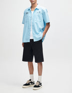 Forecourt Stripe Shirt - Sky Blue by Deus Ex Machina - view 3