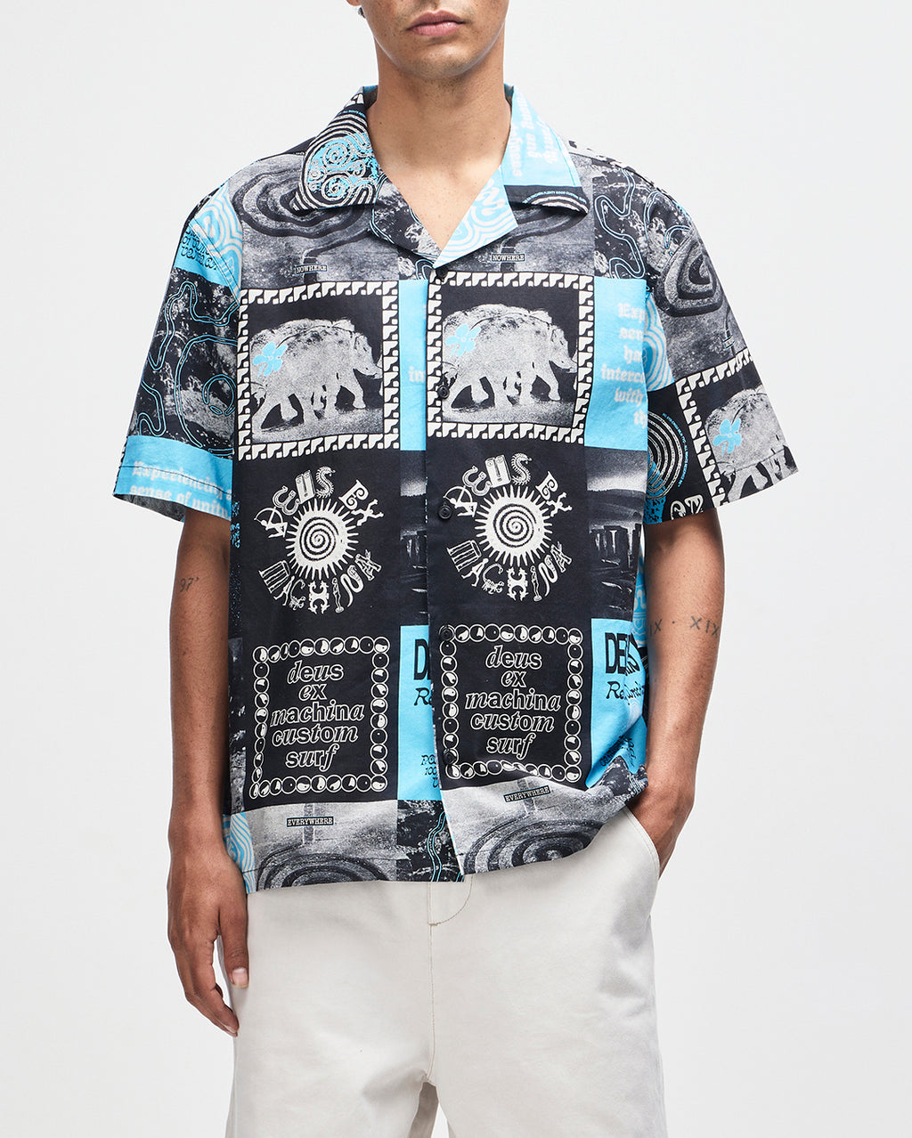 Washed Away Short Sleeve Shirt - Caviar by Deus Ex Machina