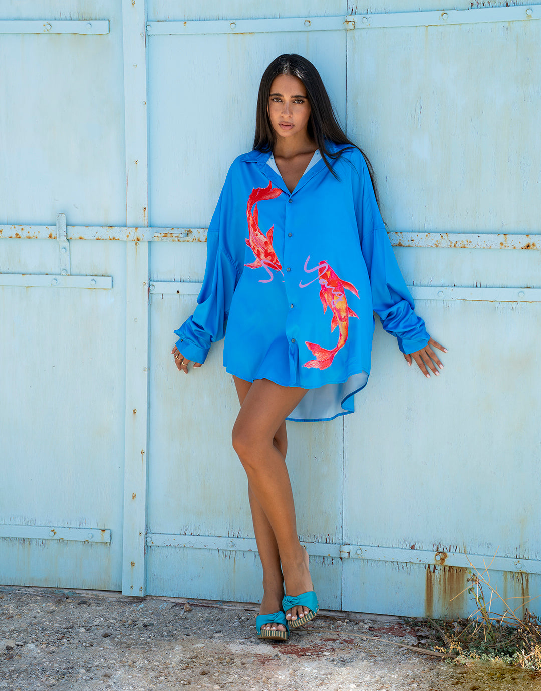 Long Sleeve Oversize Shirt - Koi
