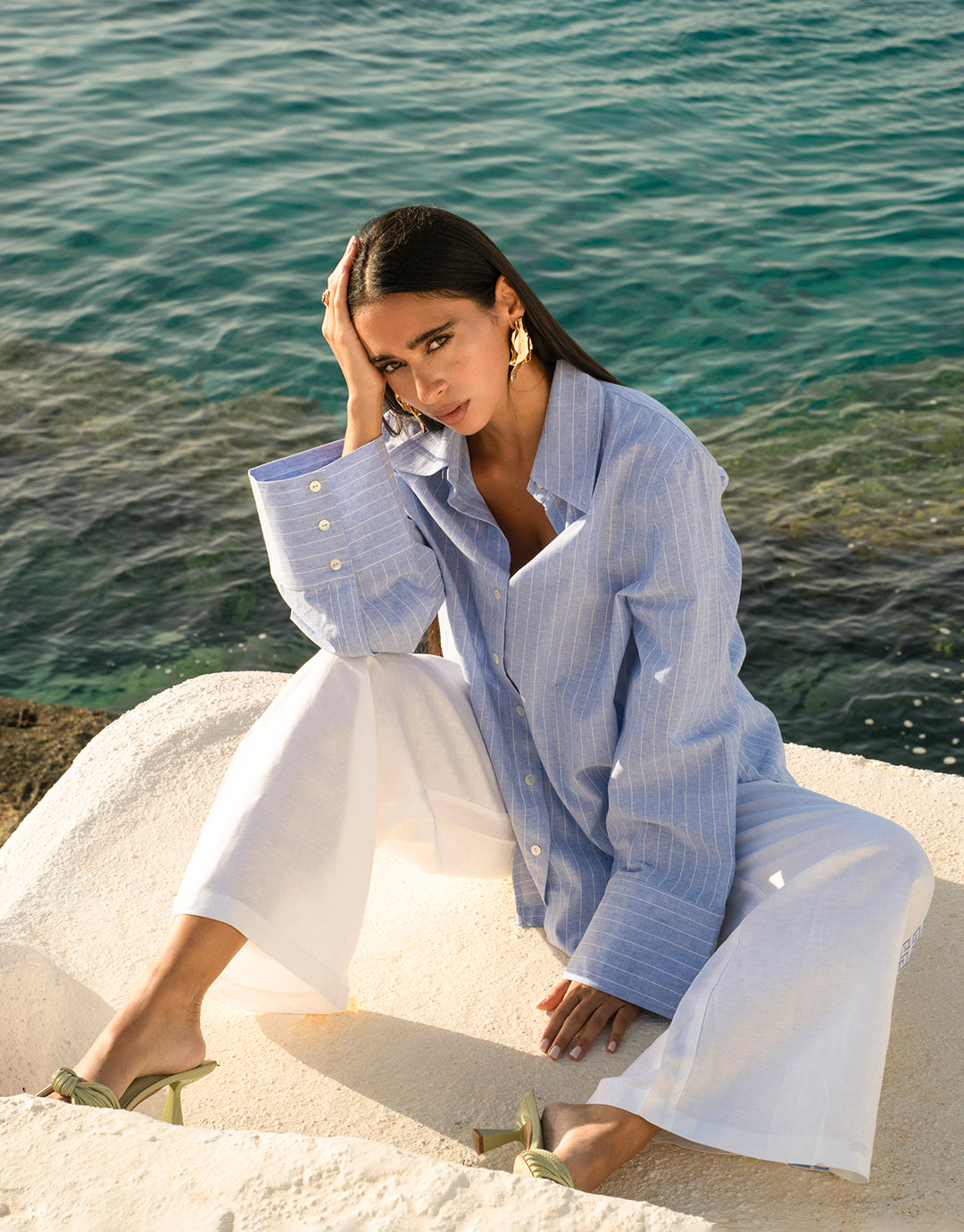 Cuff Shirt - Sea Stripe
