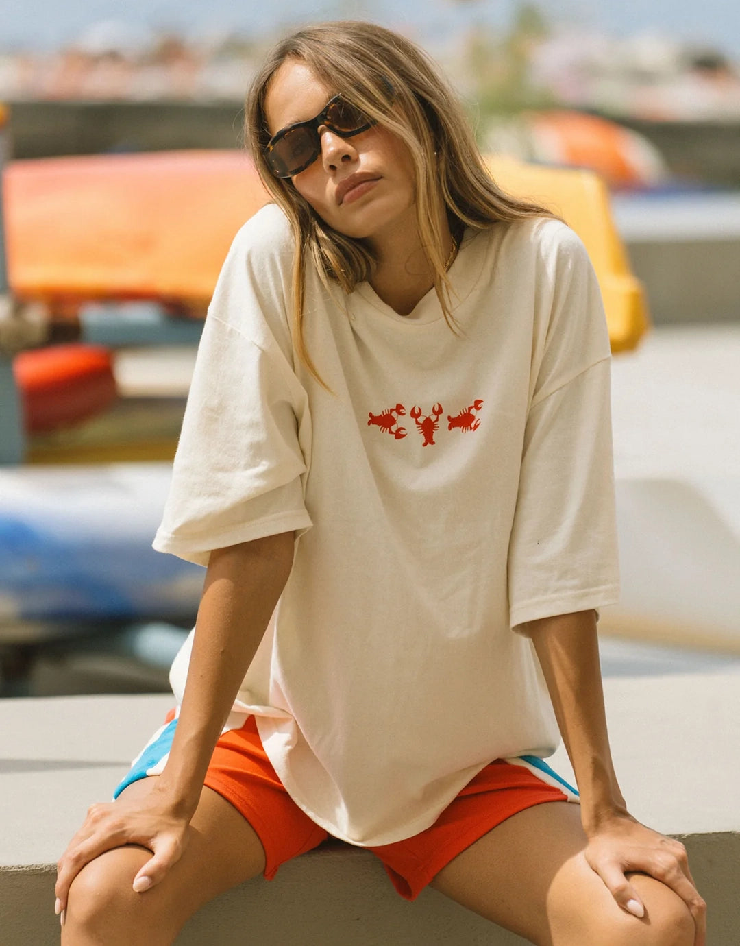 Lobster Oversized T-Shirt - Natural