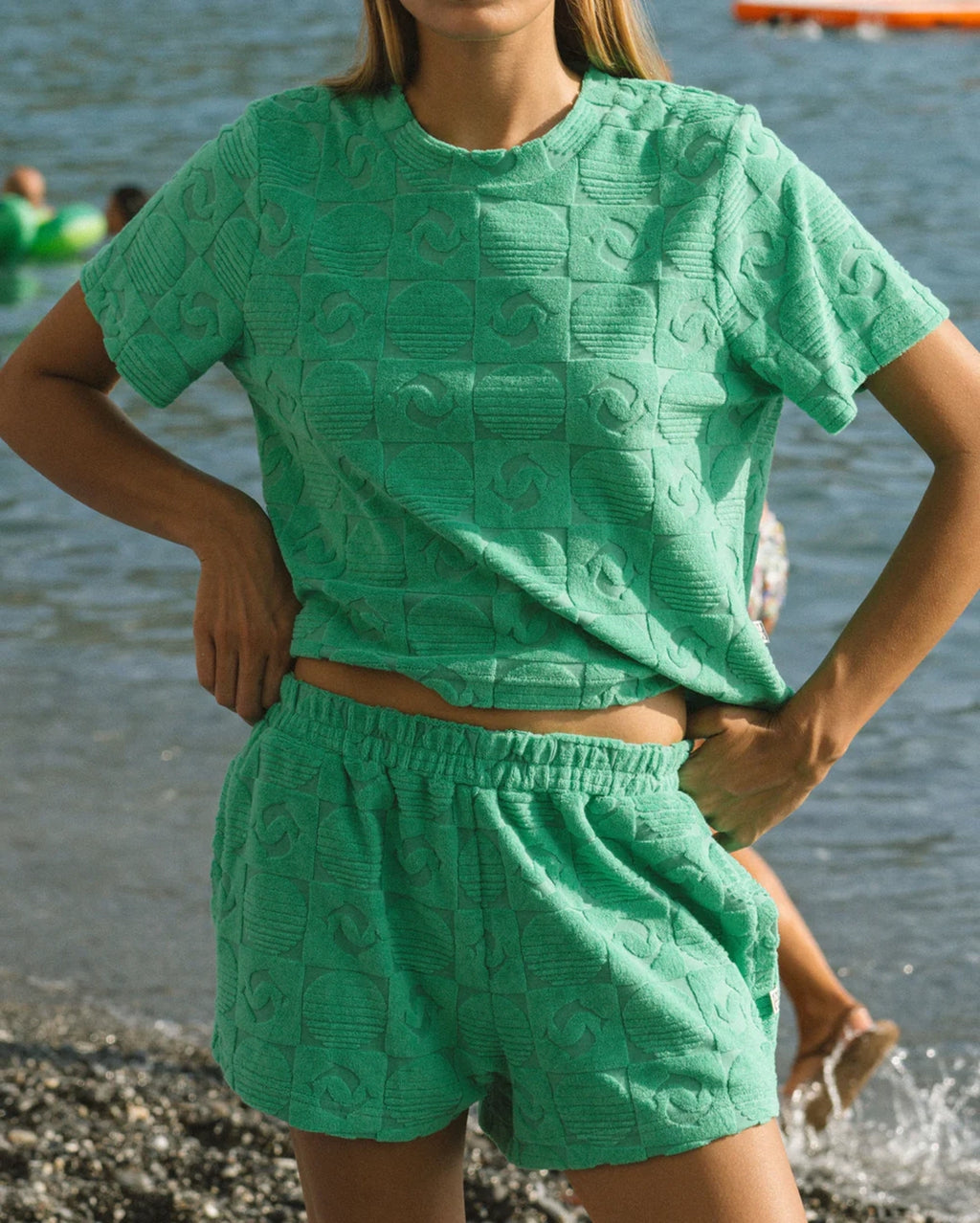 Cruise Dolphin Terry Top - Tropical Green by Araminta James - view 8