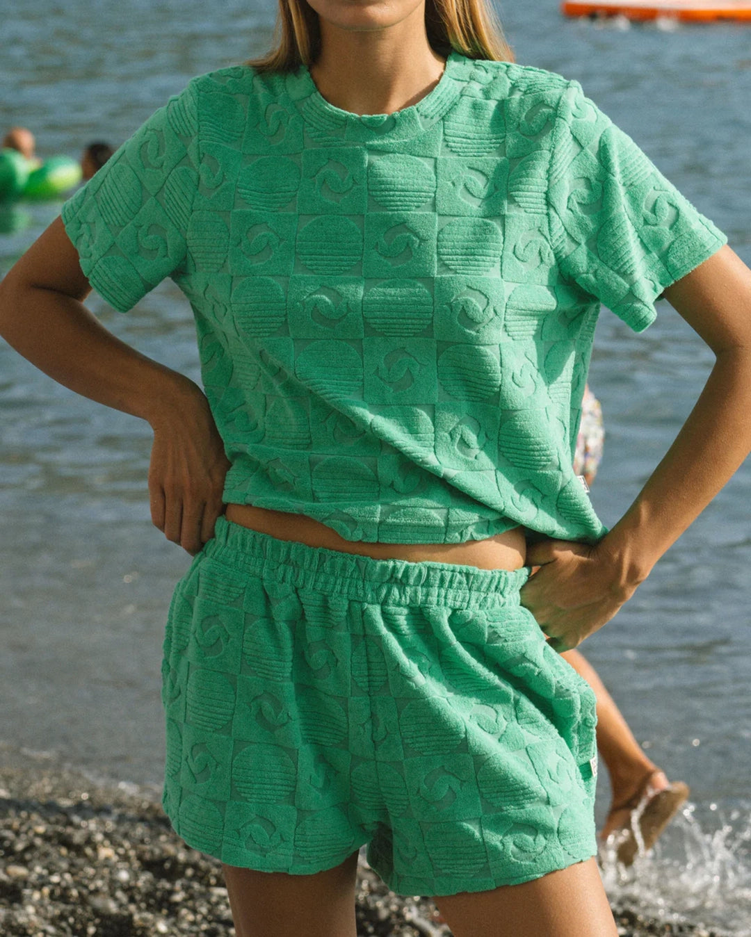 Cruise Dolphin Terry Top - Tropical Green by Araminta James - view 8